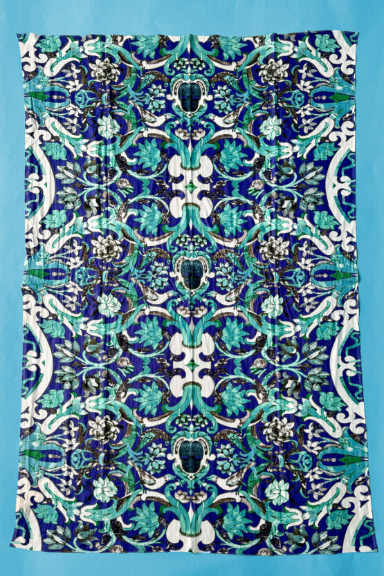 Antica Sartoria Positano By Giacomo Cinque Foulard LEONI AL SOLE Colore BLU Taglia ONE SIZE