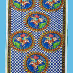 Antica Sartoria Positano By Giacomo Cinque Foulard LEONI AL SOLE Colore BLU Taglia ONE SIZE